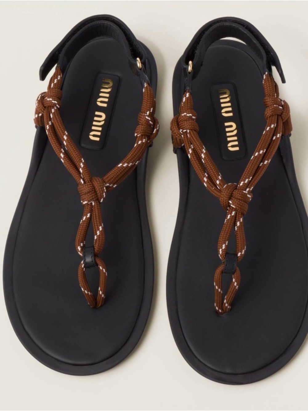 Miu Miu Rope Brown Sandals Rivière
